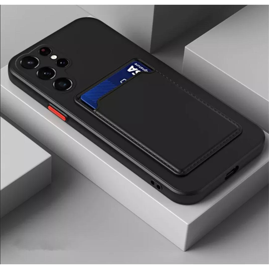 Silicone Case with Credit Card Slot for S23 S23+ S23 Ultra S24 S24+ and S24 Ultra - Sleek & Functional Design