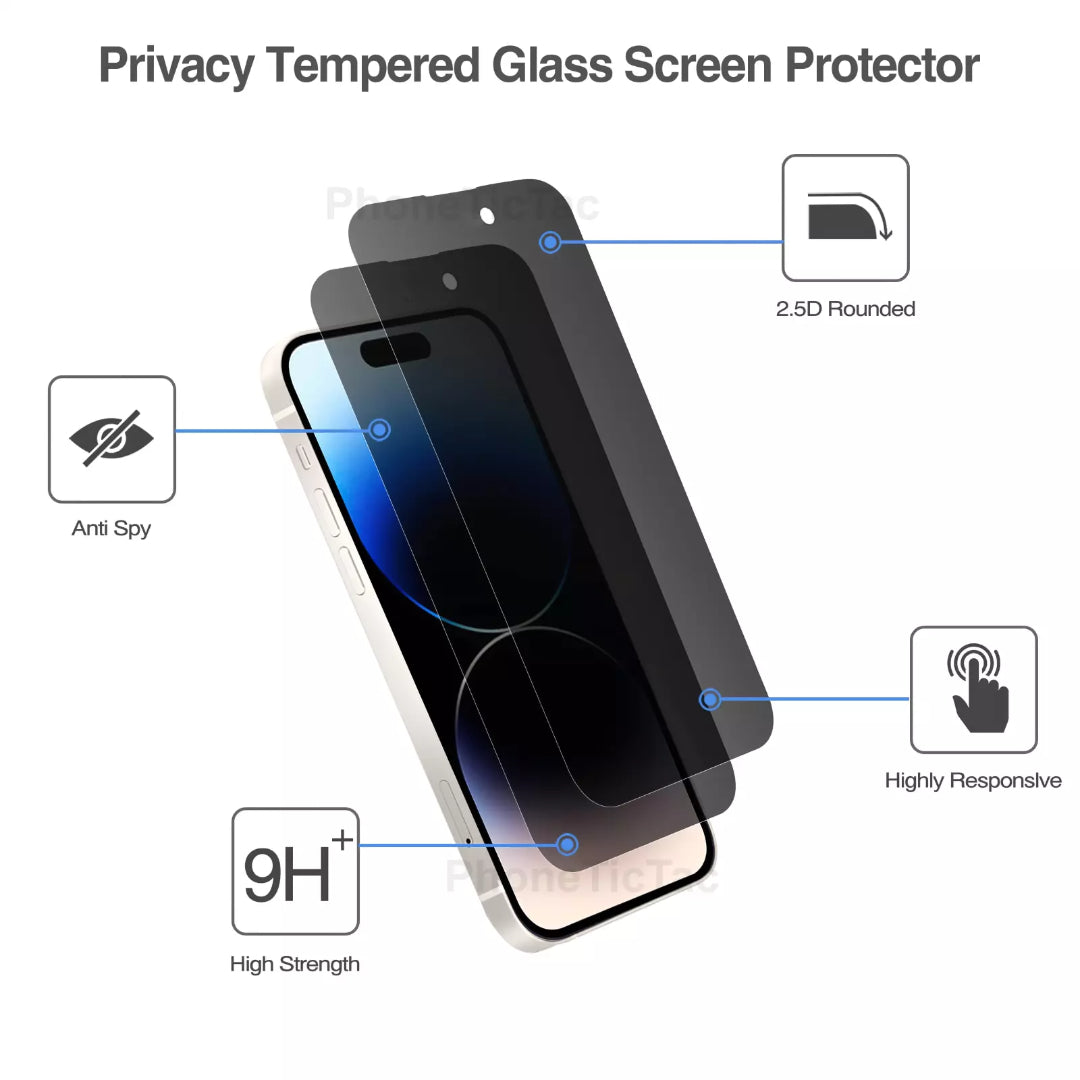 PrivacyPro: iPhone 12 13 14 and 15 Series  Screen Protector with Enhanced Privacy