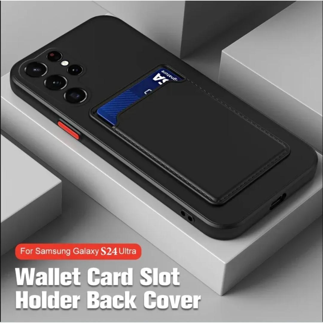 Silicone Case with Credit Card Slot for S23 S23+ S23 Ultra S24 S24+ and S24 Ultra - Sleek & Functional Design