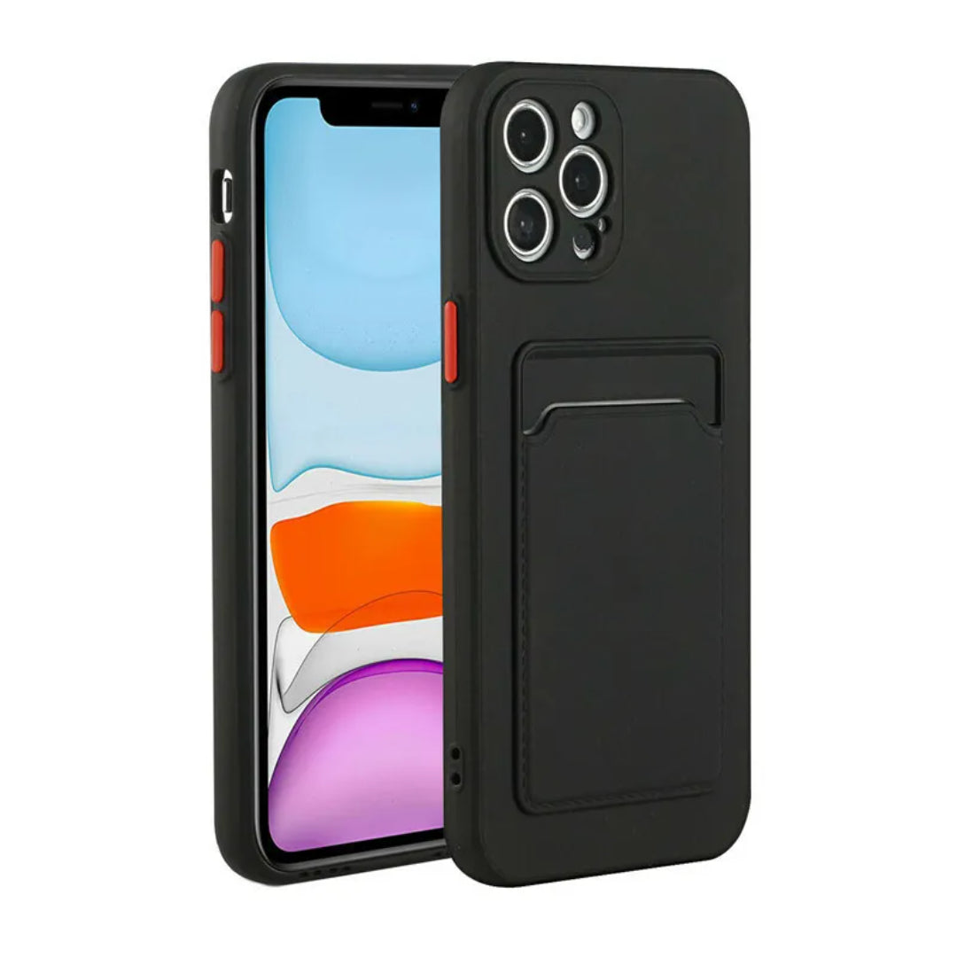 Silicone Cover with Credit Card Slot for iPhone - Convenient and Stylish Phone Protection