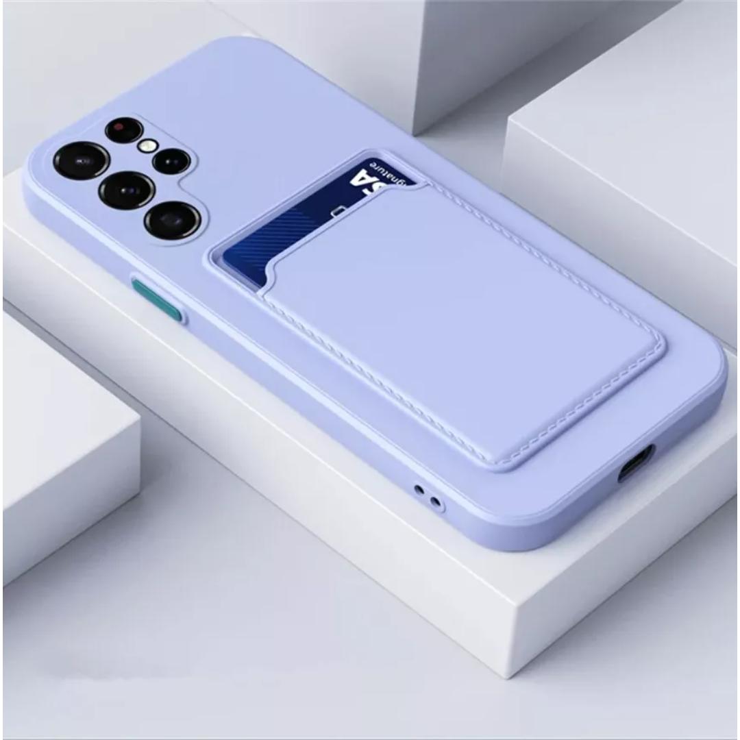 Silicone Case with Credit Card Slot for S23 S23+ S23 Ultra S24 S24+ and S24 Ultra - Sleek & Functional Design