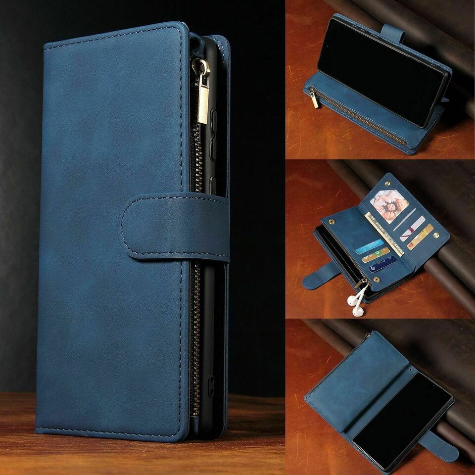 [IndusWolf] 2 in 1 Zipper Wallet + Case For Samsung galaxy S23 S23 Ultra and S24 S24 Ultra Series