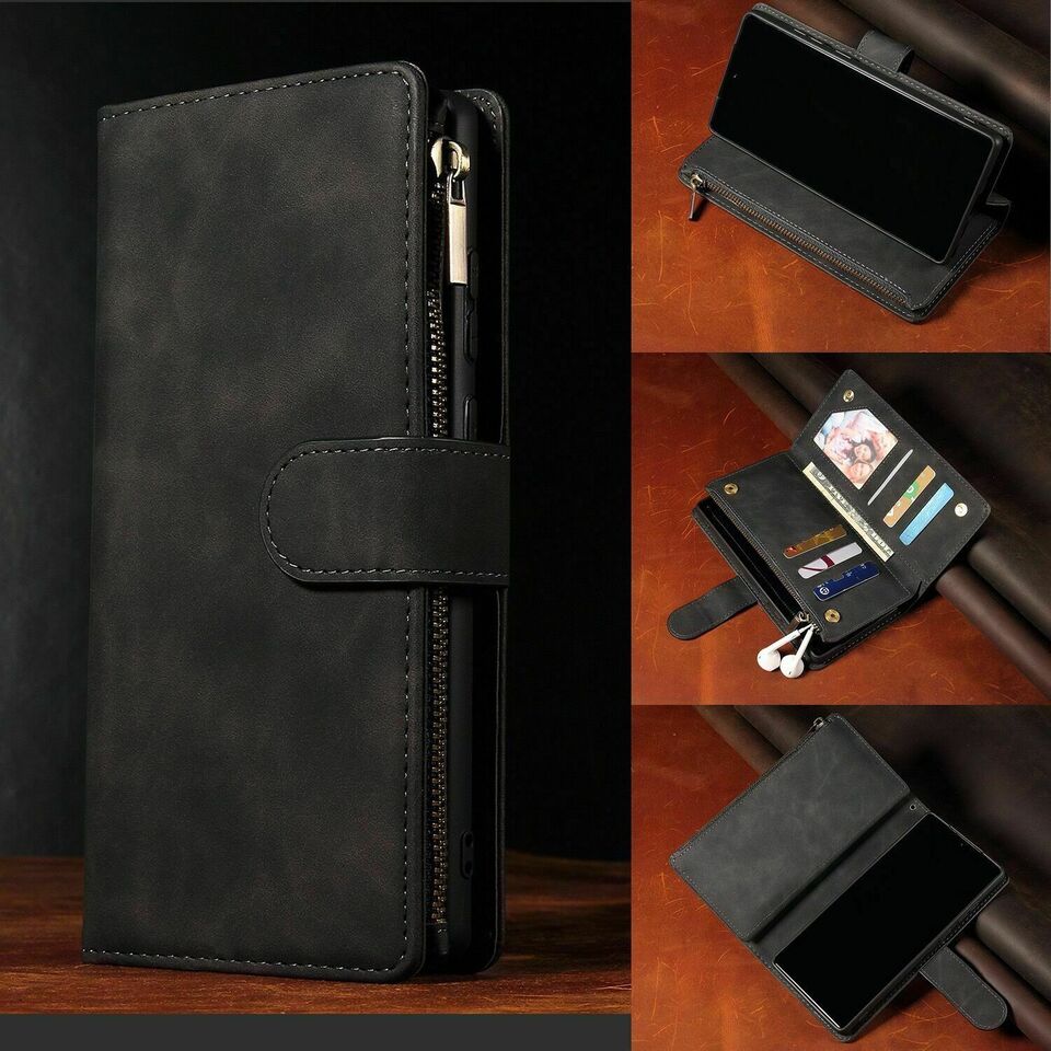 [IndusWolf] 2 in 1 Zipper Wallet + Case For Samsung galaxy S23 S23 Ultra and S24 S24 Ultra Series