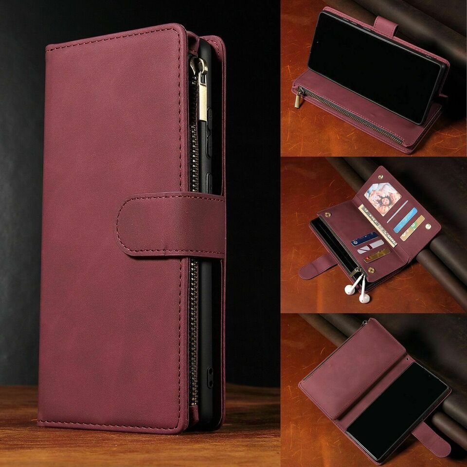 [IndusWolf] 2 in 1 Zipper Wallet + Case For Samsung galaxy S23 S23 Ultra and S24 S24 Ultra Series