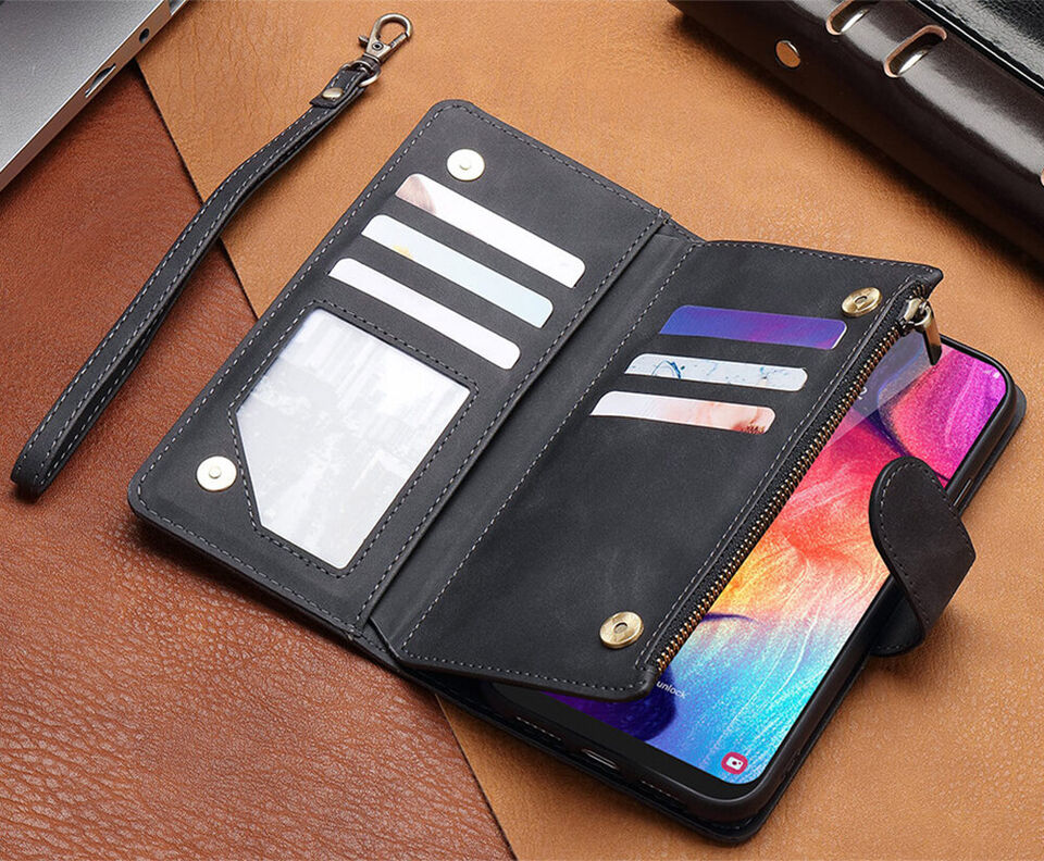 [IndusWolf] 2 in 1 Zipper Wallet + Case For Samsung galaxy S23 S23 Ultra and S24 S24 Ultra Series